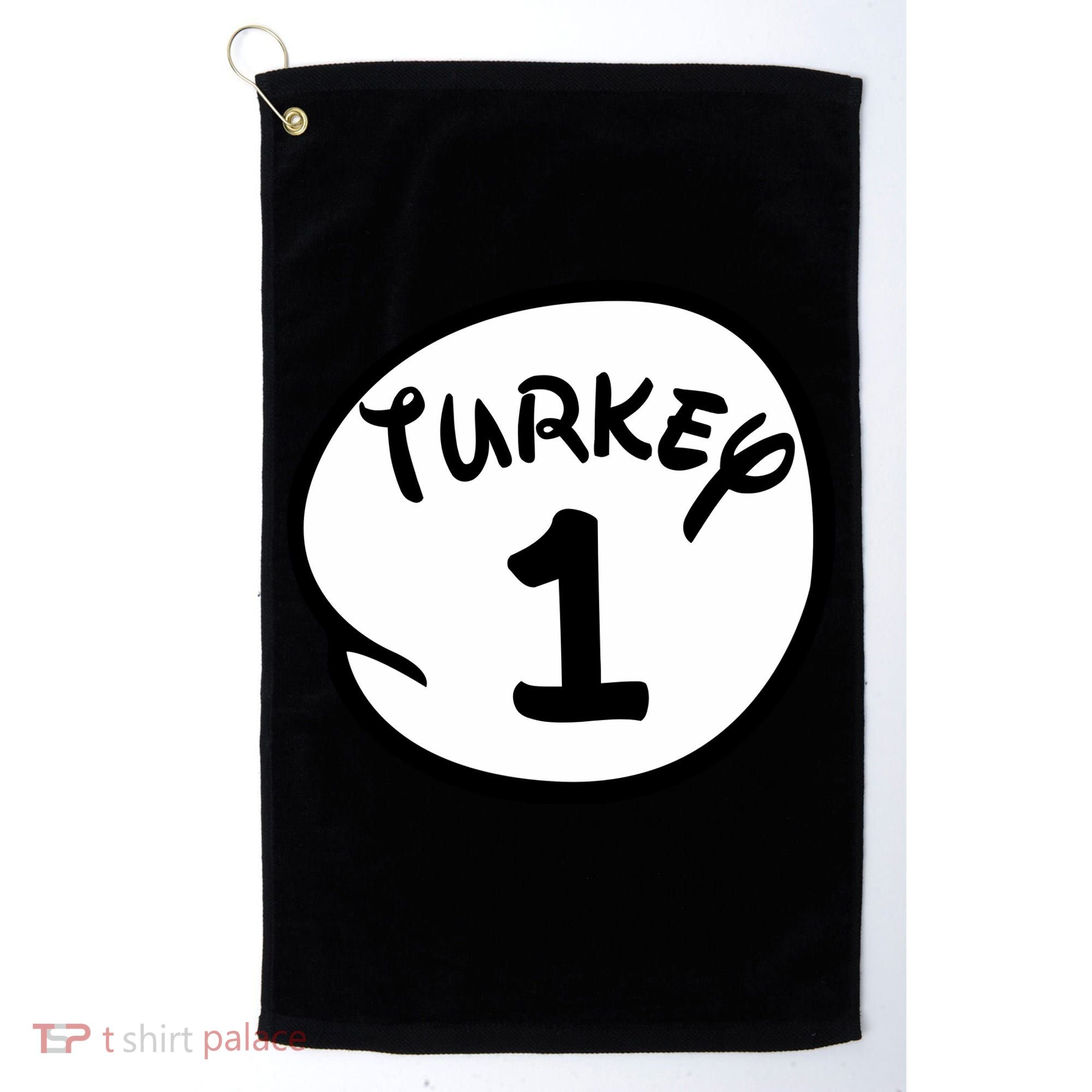 Turkey 1 2 3 Funny Thanksgiving Matching Golf Towel