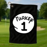 Turkey 1 2 3 Funny Thanksgiving Matching Golf Towel thumb 1