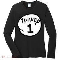Turkey 1 2 3 Funny Thanksgiving Matching Women's Long Sleeve Shirt thumb 0