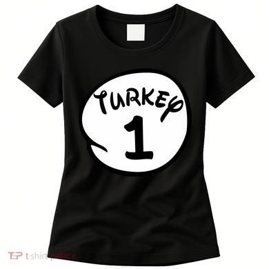 Turkey 1 2 3 Funny Thanksgiving Matching Women's T-Shirt