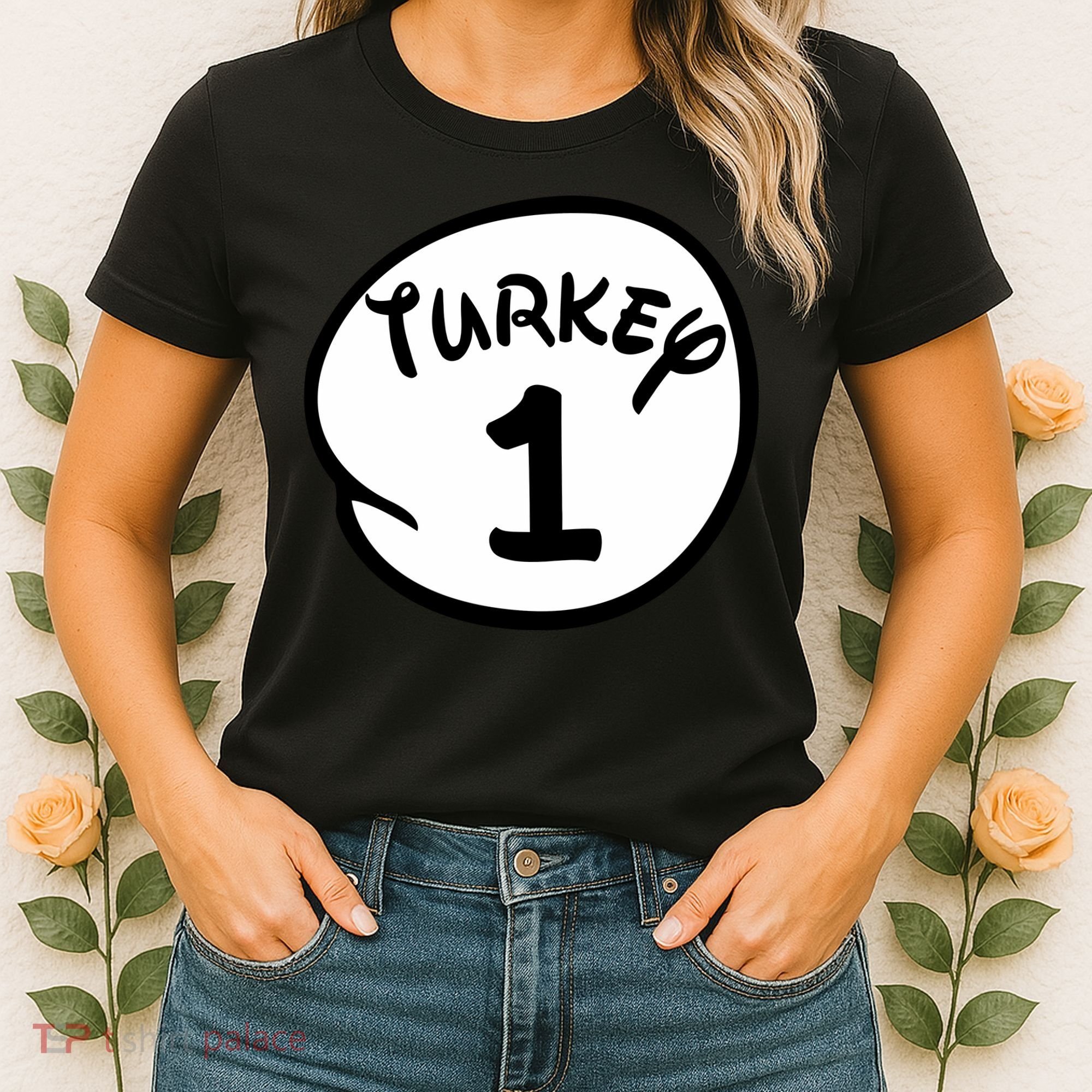 Turkey 1 2 3 Funny Thanksgiving Matching Women's T-Shirt