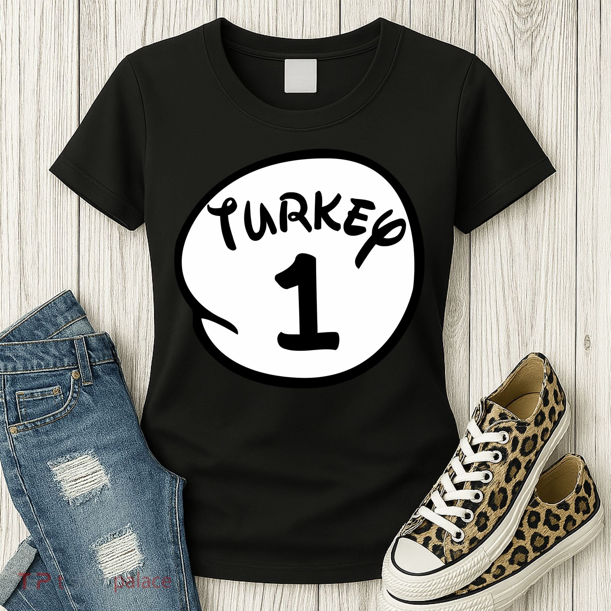 Turkey 1 2 3 Funny Thanksgiving Matching Women's T-Shirt