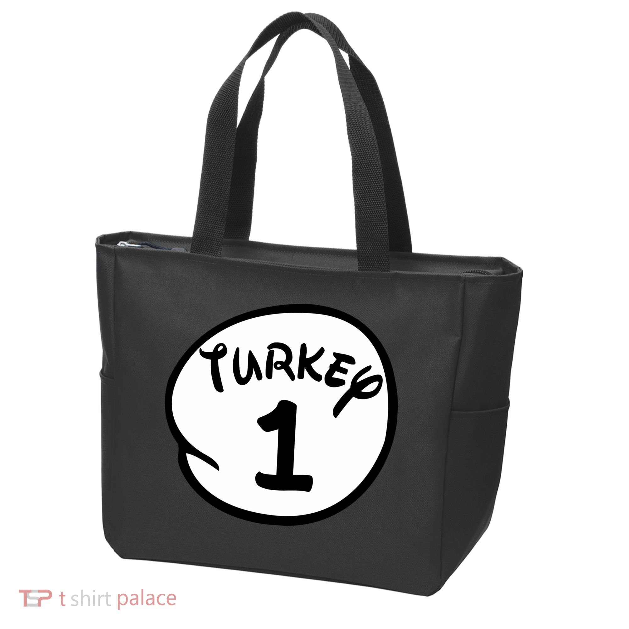 Turkey 1 2 3 Funny Thanksgiving Matching Tote Bag