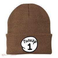 Turkey 1 2 3 Funny Thanksgiving Matching Beanie thumb 0