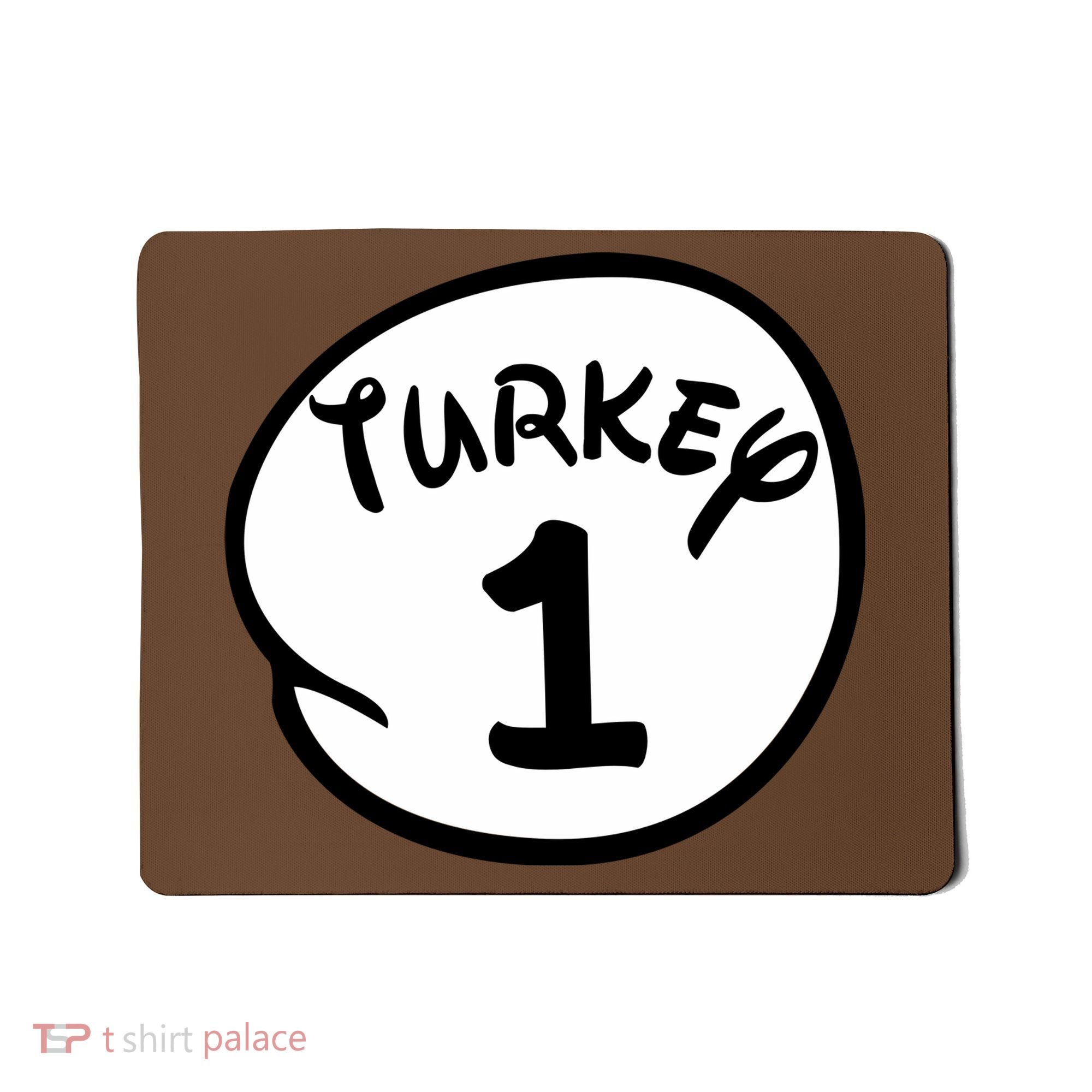 Turkey 1 2 3 Funny Thanksgiving Matching Mousepad