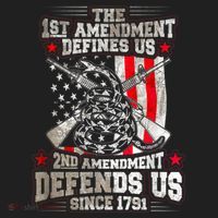 The 1st Amendment Defines Us! 2nd Amendment Defend Us! Women's Sweatshirt thumb 2