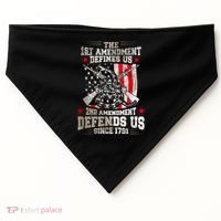 The 1st Amendment Defines Us! 2nd Amendment Defend Us! USA-Made Doggie Bandana thumb 0