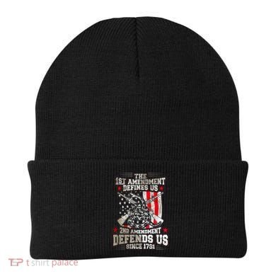 The 1st Amendment Defines Us! 2nd Amendment Defend Us! Beanie