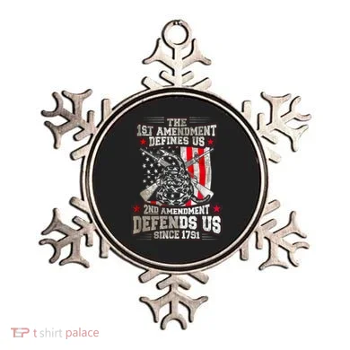 The 1st Amendment Defines Us! 2nd Amendment Defend Us! Ornament