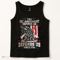 The 1st Amendment Defines Us! 2nd Amendment Defend Us! Tank Top thumb 2