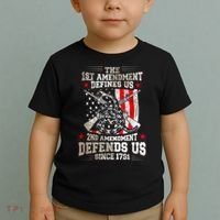 The 1st Amendment Defines Us! 2nd Amendment Defend Us! Toddler T-Shirt thumb 2