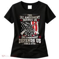 The 1st Amendment Defines Us! 2nd Amendment Defend Us! Women's T-Shirt thumb 0