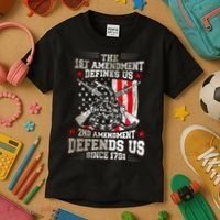 The 1st Amendment Defines Us! 2nd Amendment Defend Us! Kids T-Shirt thumb 3