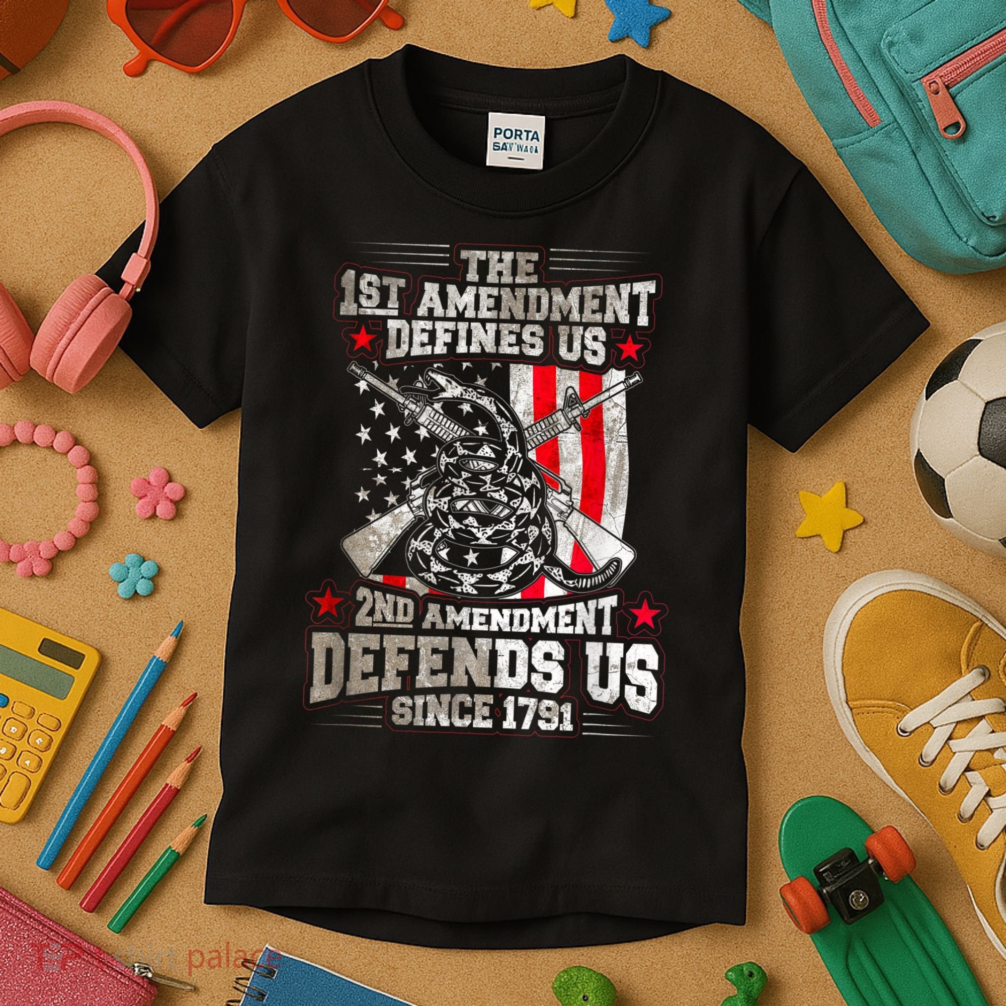 The 1st Amendment Defines Us! 2nd Amendment Defend Us! Kids T-Shirt