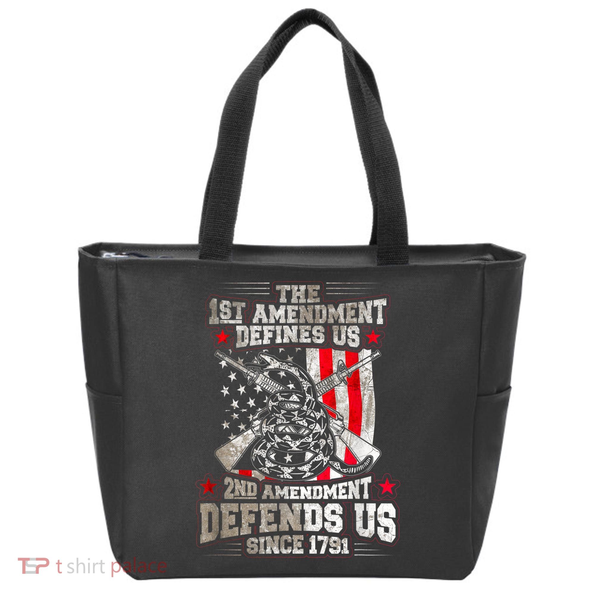 The 1st Amendment Defines Us! 2nd Amendment Defend Us! Tote Bag