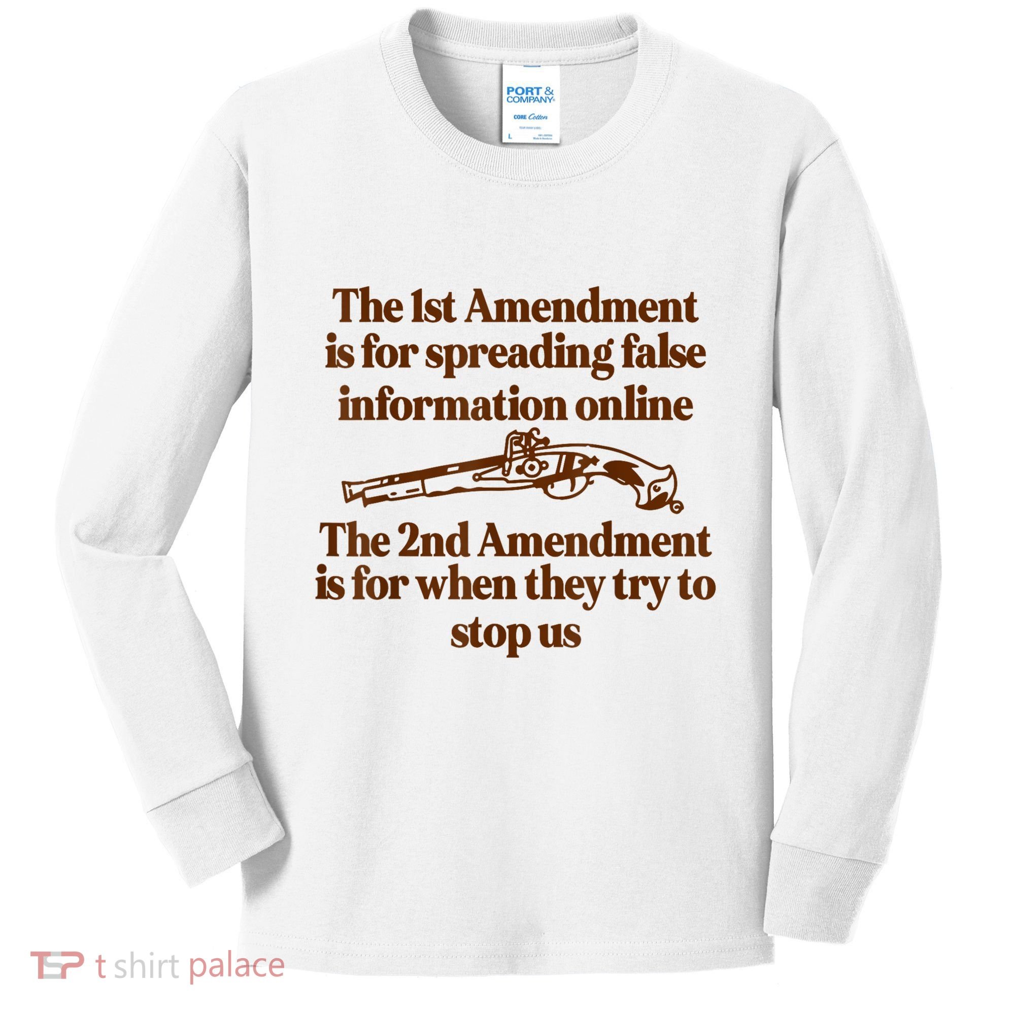 The 1st Amendment Is For Spreading False Information Online Kids Long Sleeve Shirt