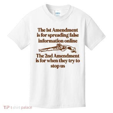 The 1st Amendment Is For Spreading False Information Online Kids T-Shirt