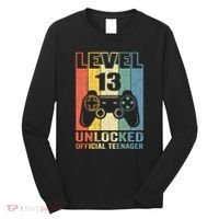 Teenager 13th Birthday Gift Level 13 Unlocked Long Sleeve Shirt thumb 0
