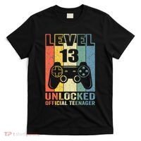Teenager 13th Birthday Gift Level 13 Unlocked T-Shirt thumb 0