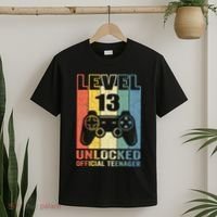 Teenager 13th Birthday Gift Level 13 Unlocked T-Shirt thumb 2