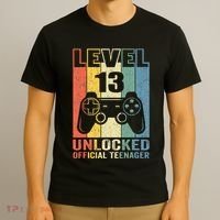 Teenager 13th Birthday Gift Level 13 Unlocked T-Shirt thumb 3