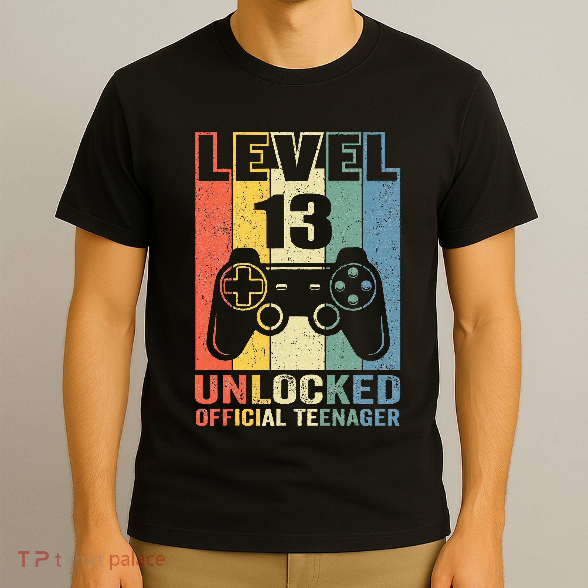 Teenager 13th Birthday Gift Level 13 Unlocked T-Shirt