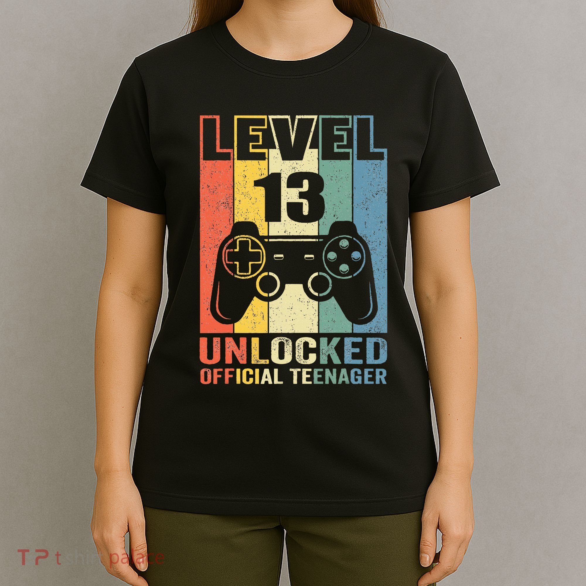 Teenager 13th Birthday Gift Level 13 Unlocked T-Shirt