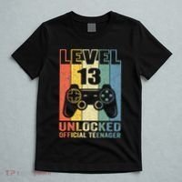 Teenager 13th Birthday Gift Level 13 Unlocked T-Shirt thumb 5