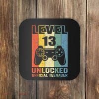 Teenager 13th Birthday Gift Level 13 Unlocked Coaster thumb 0
