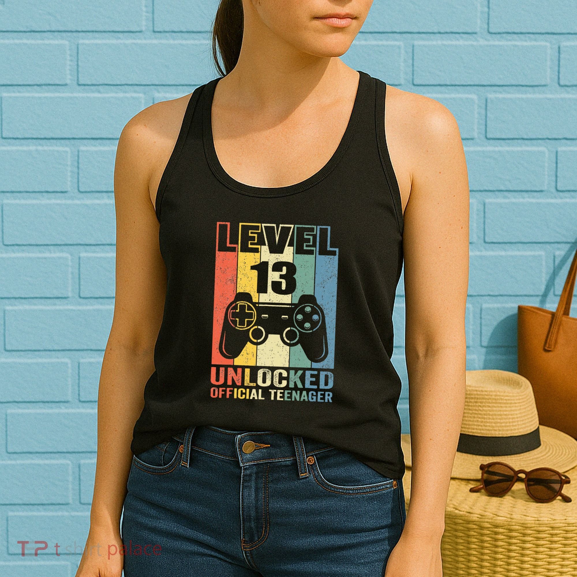 Teenager 13th Birthday Gift Level 13 Unlocked Women's Tank Top
