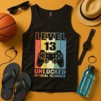 Teenager 13th Birthday Gift Level 13 Unlocked Tank Top thumb 4