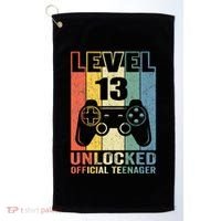 Teenager 13th Birthday Gift Level 13 Unlocked Golf Towel thumb 0