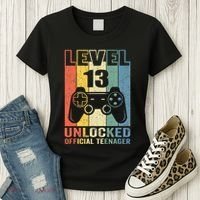 Teenager 13th Birthday Gift Level 13 Unlocked Women's T-Shirt thumb 3