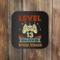 Teenager 13th Birthday Level 13 Unlocked Coaster thumb 0