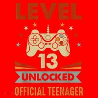 Teenager 13th Birthday Level 13 Unlocked Santa Hat thumb 1