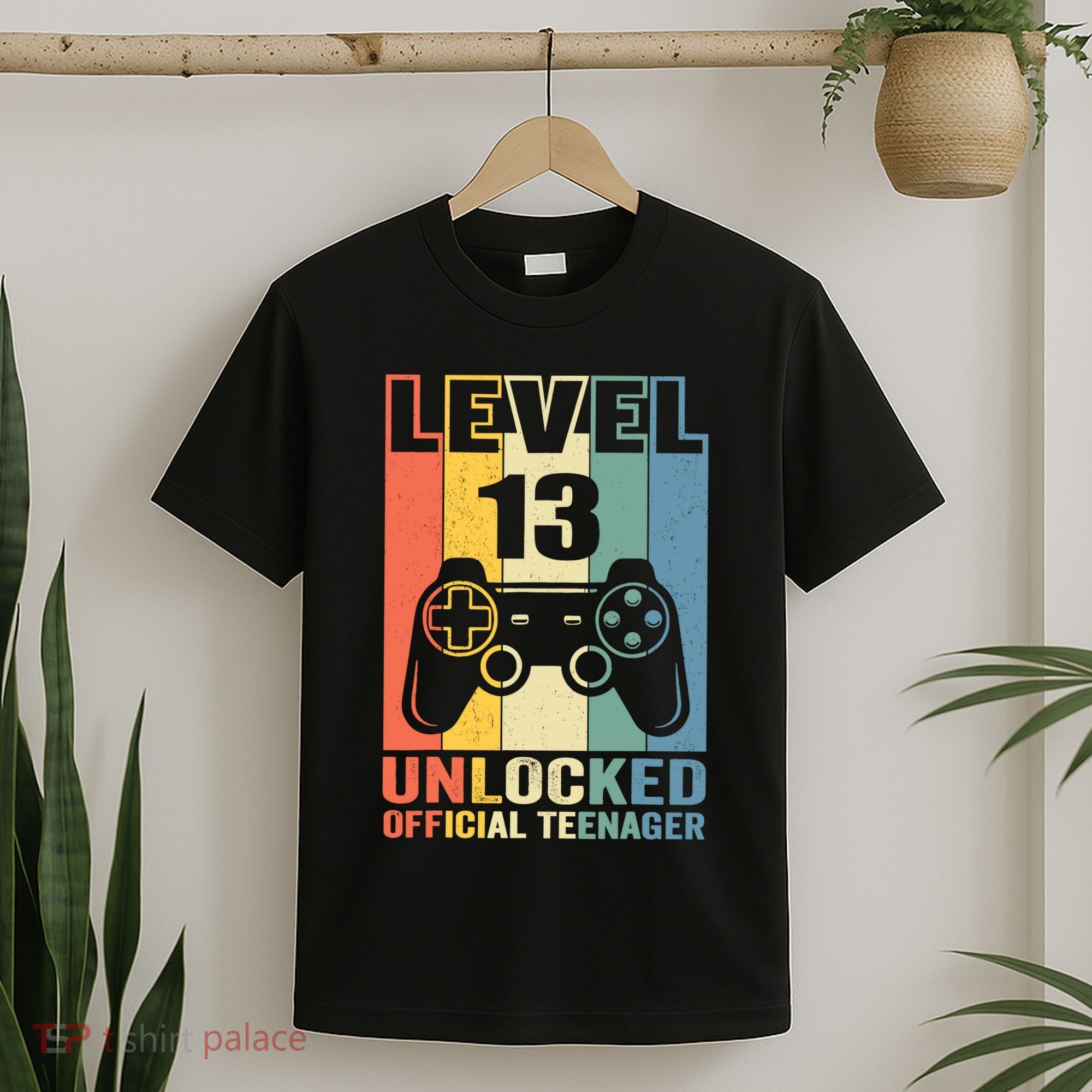 Teenager 13th Birthday Gift Level 13 Unlocked T-Shirt