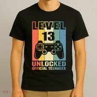 Teenager 13th Birthday Gift Level 13 Unlocked T-Shirt thumb 3