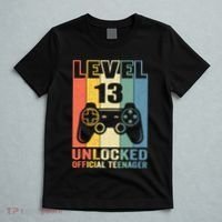 Teenager 13th Birthday Gift Level 13 Unlocked T-Shirt thumb 5