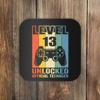 Teenager 13th Birthday Gift Level 13 Unlocked Coaster thumb 0