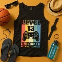 Teenager 13th Birthday Gift Level 13 Unlocked Tank Top thumb 4