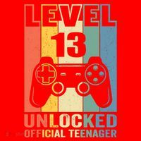 Teenager 13th Birthday Gift Level 13 Unlocked Santa Hat thumb 1
