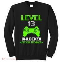Teenager 13th Birthday Boy Level 13 Unlocked Sweatshirt thumb 0