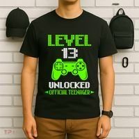 Teenager 13th Birthday Boy Level 13 Unlocked T-Shirt thumb 6