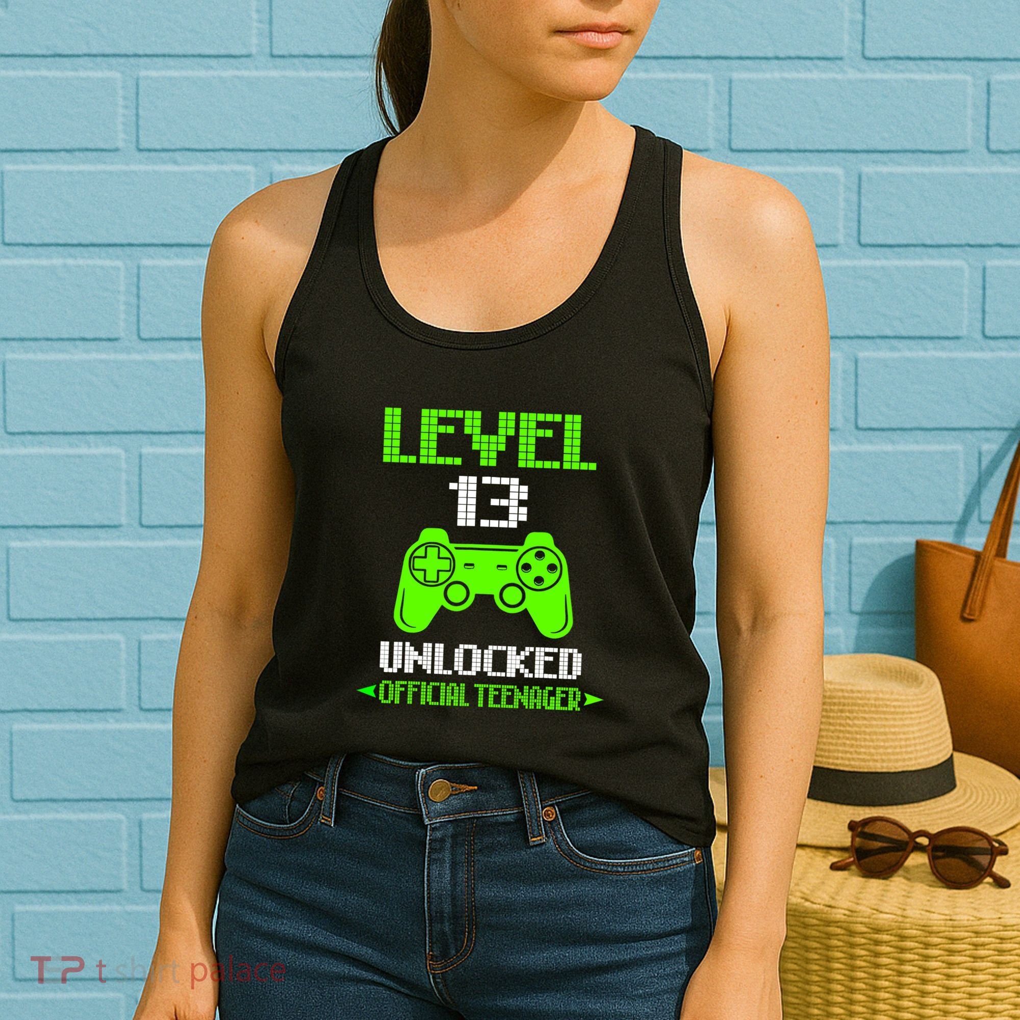Teenager 13th Birthday Boy Level 13 Unlocked Women's Tank Top
