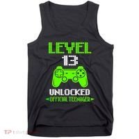 Teenager 13th Birthday Boy Level 13 Unlocked Tank Top thumb 0