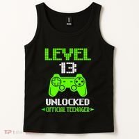 Teenager 13th Birthday Boy Level 13 Unlocked Tank Top thumb 2