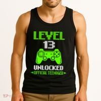 Teenager 13th Birthday Boy Level 13 Unlocked Tank Top thumb 3