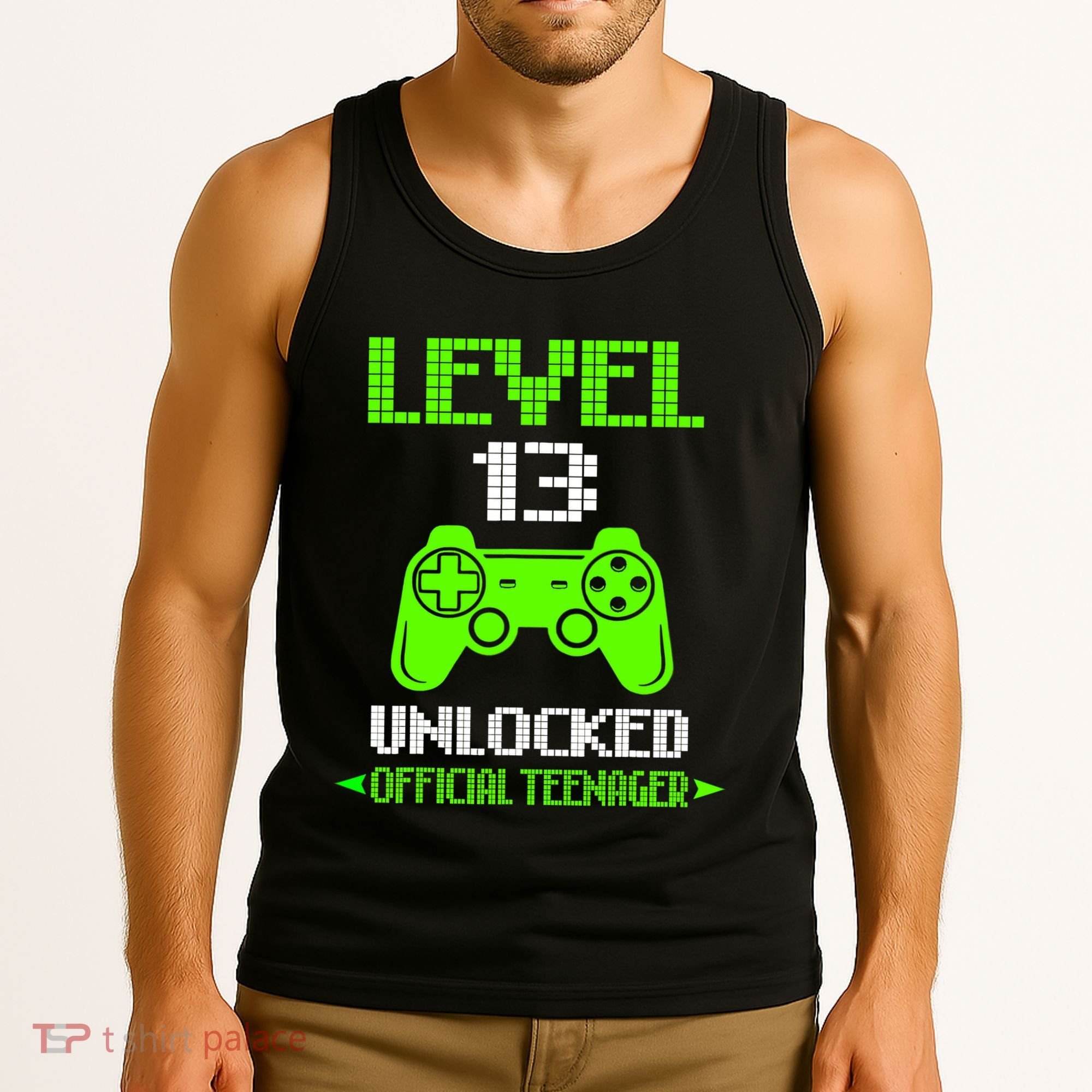 Teenager 13th Birthday Boy Level 13 Unlocked Tank Top