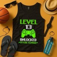 Teenager 13th Birthday Boy Level 13 Unlocked Tank Top thumb 4