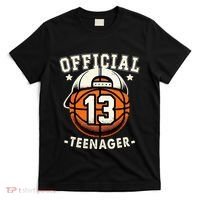 Teenager 13th Birthday 13 Year Boy Basketball Bday T-Shirt thumb 0